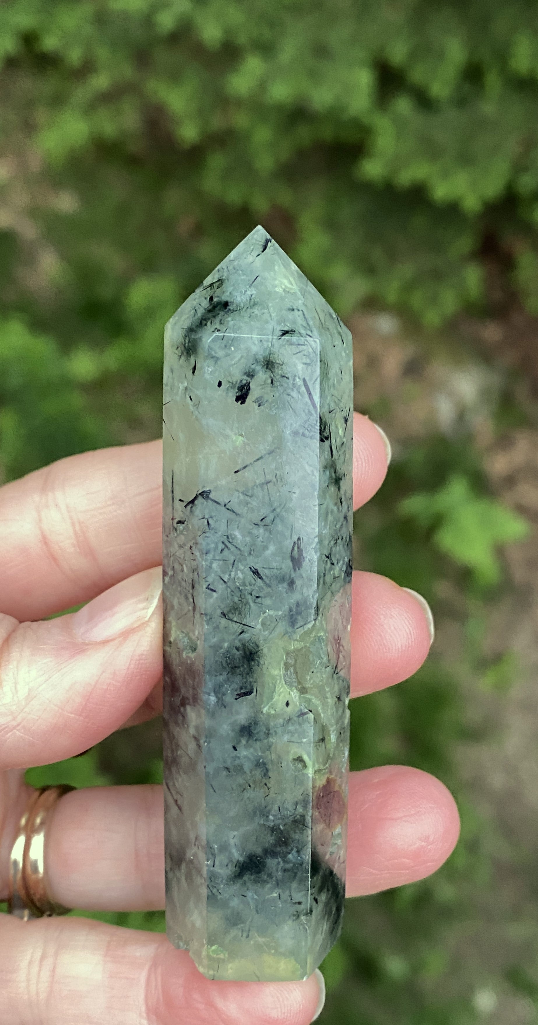 Prehnite Point Tower  Green   Protection Harmony Love 31562S