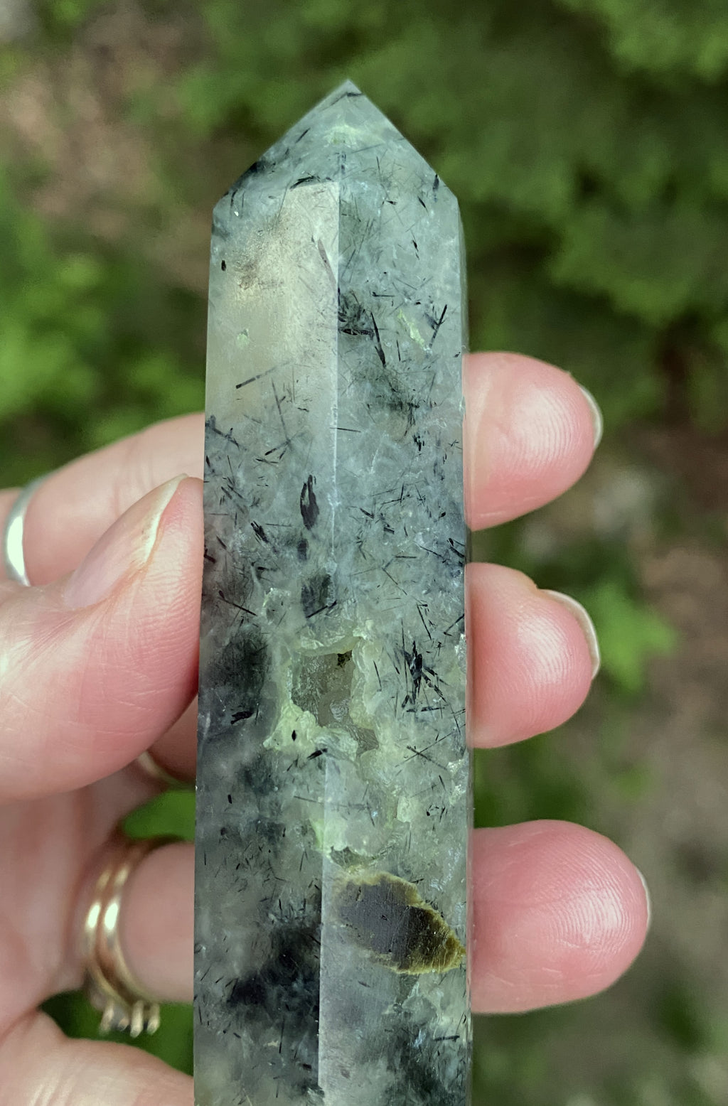 Prehnite Point Tower  Green   Protection Harmony Love 31562S