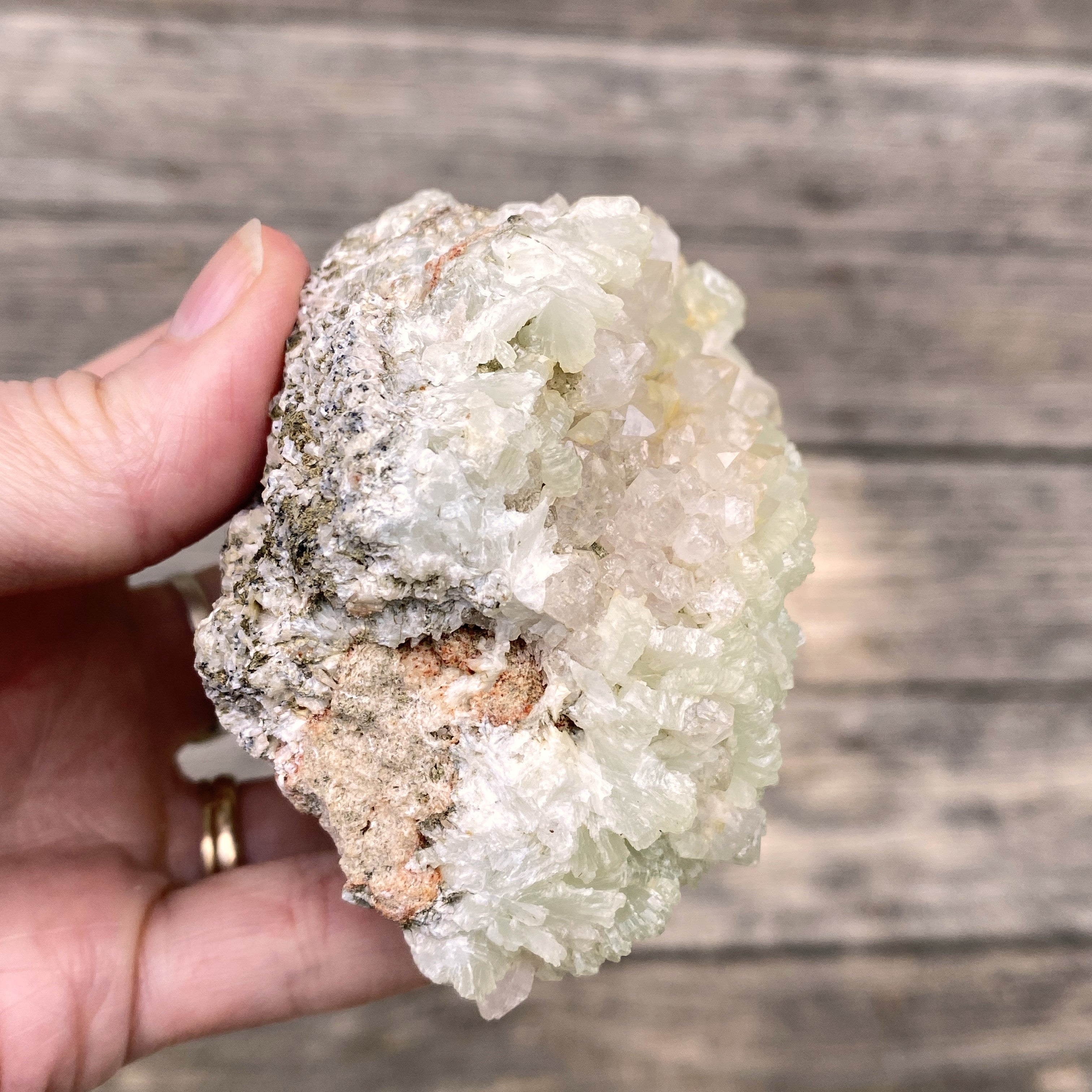 Prehnite Druzy  Green Raw Piece  Protective Harmony 31571S