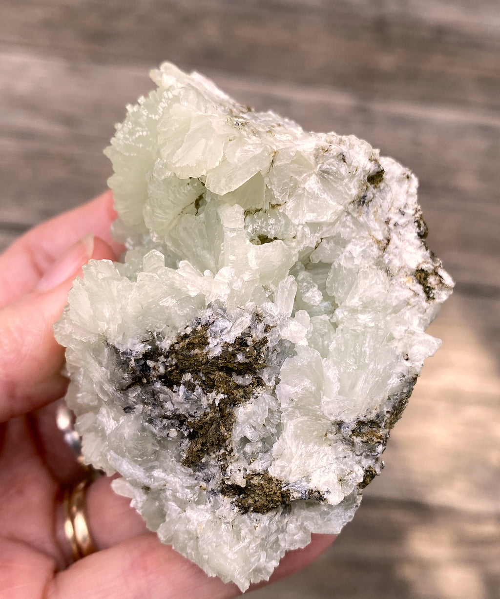 Prehnite Druzy  Green Raw Piece  Protective Harmony 31572S