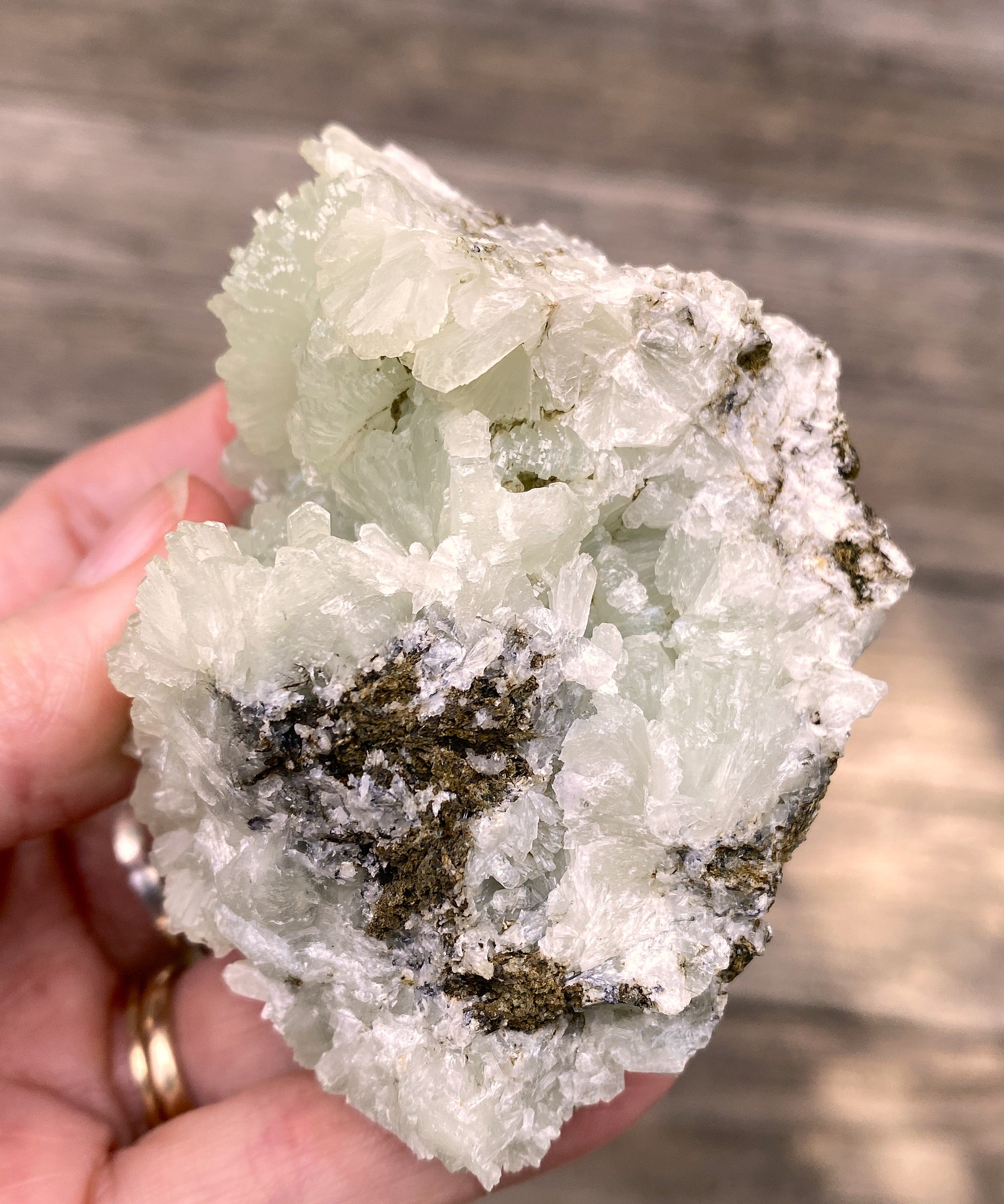 Prehnite Druzy  Green Raw Piece  Protective Harmony 31572S