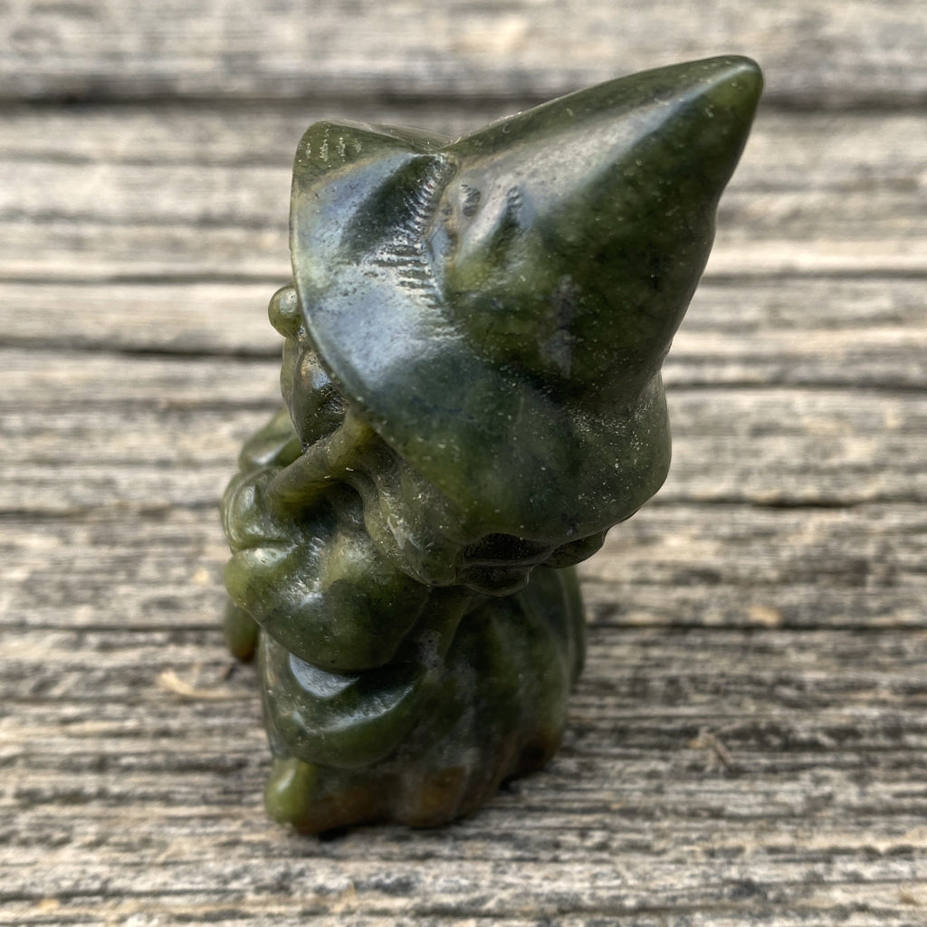 Witch Figurine  Nephrite Jade  Peru  Dream Stone Protection 31617S