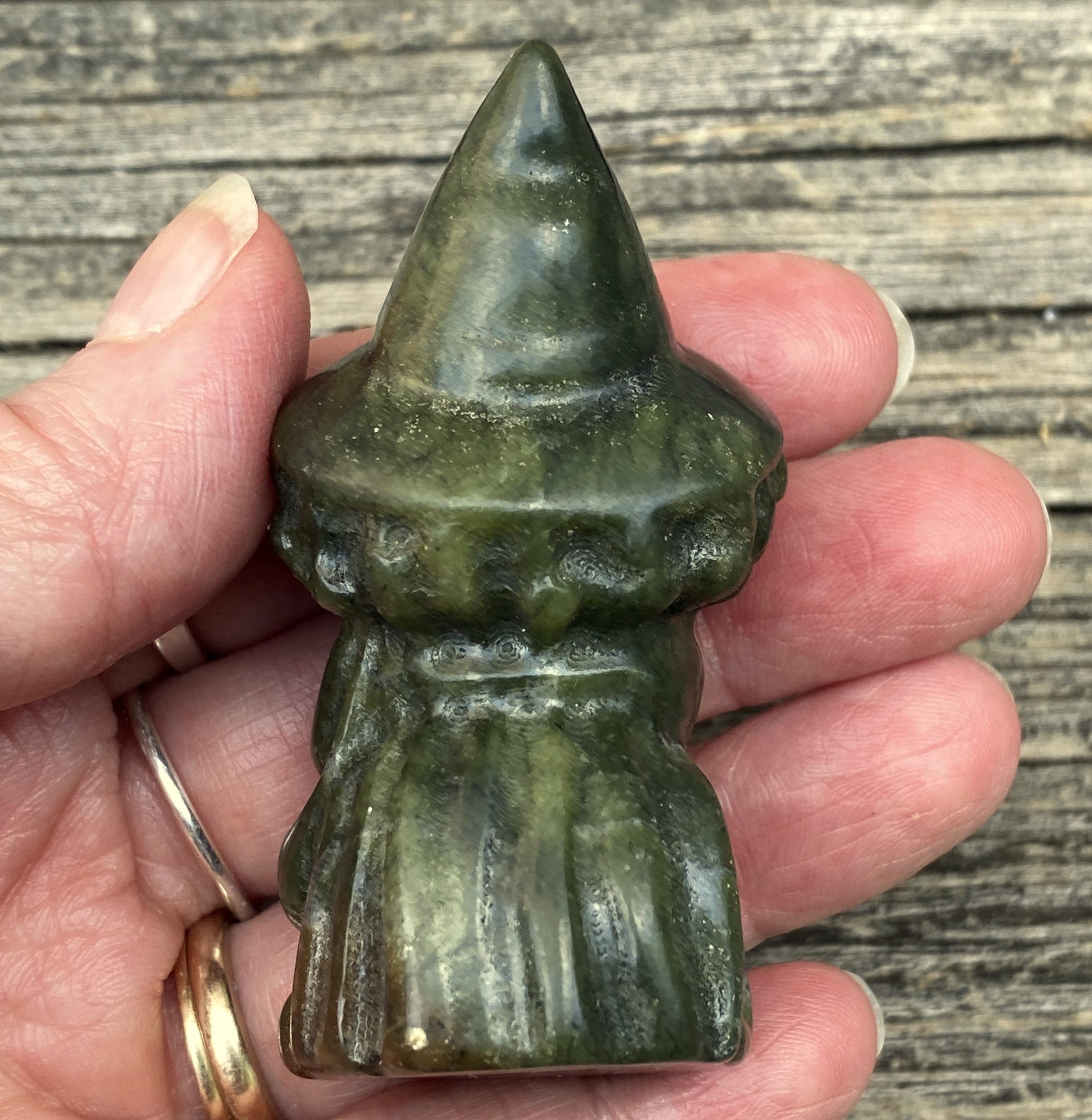 Witch Figurine  Nephrite Jade  Peru  Dream Stone Protection 31617S
