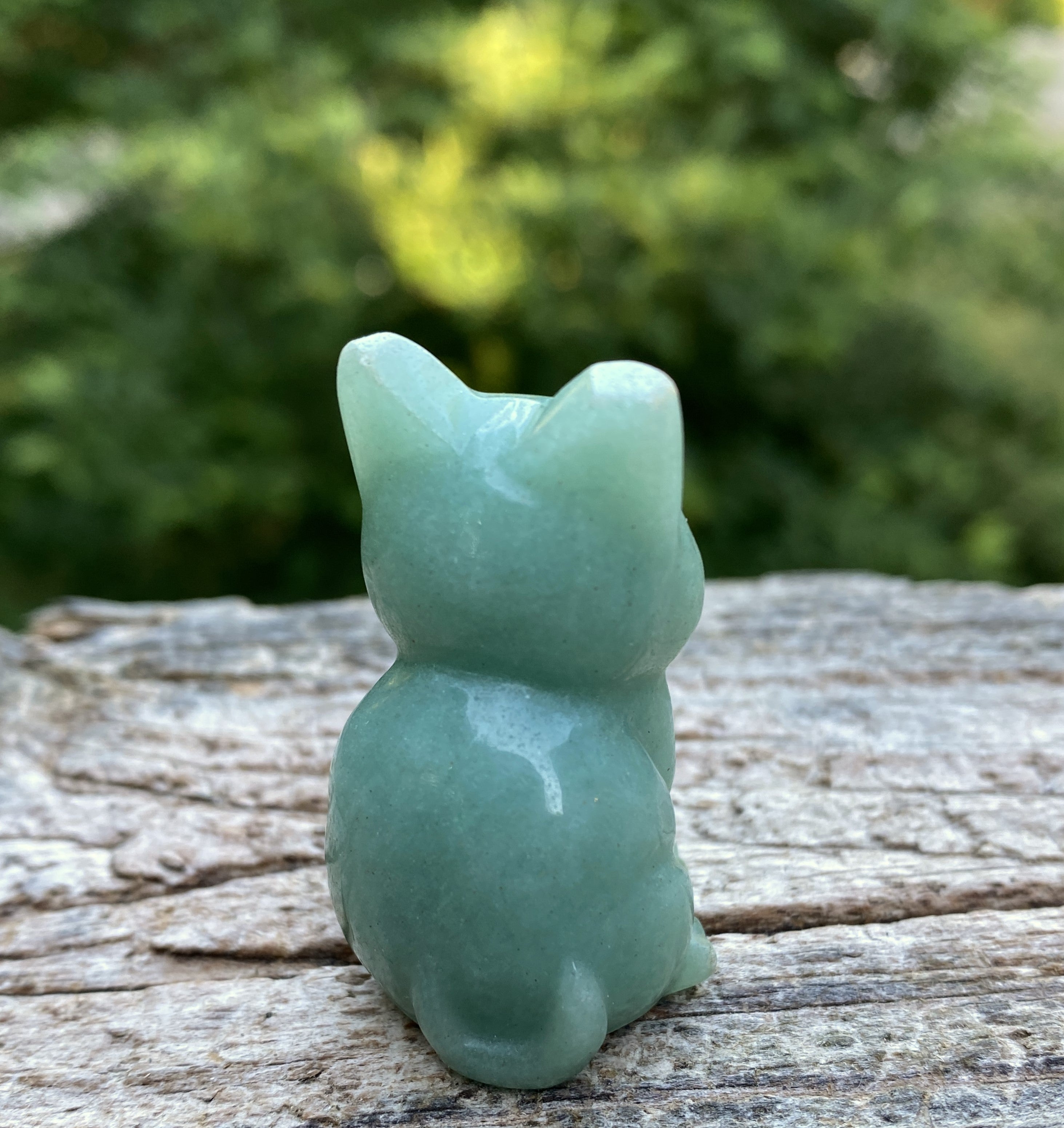Cat Figurine Green Aventurine Abundance Healing 31619S