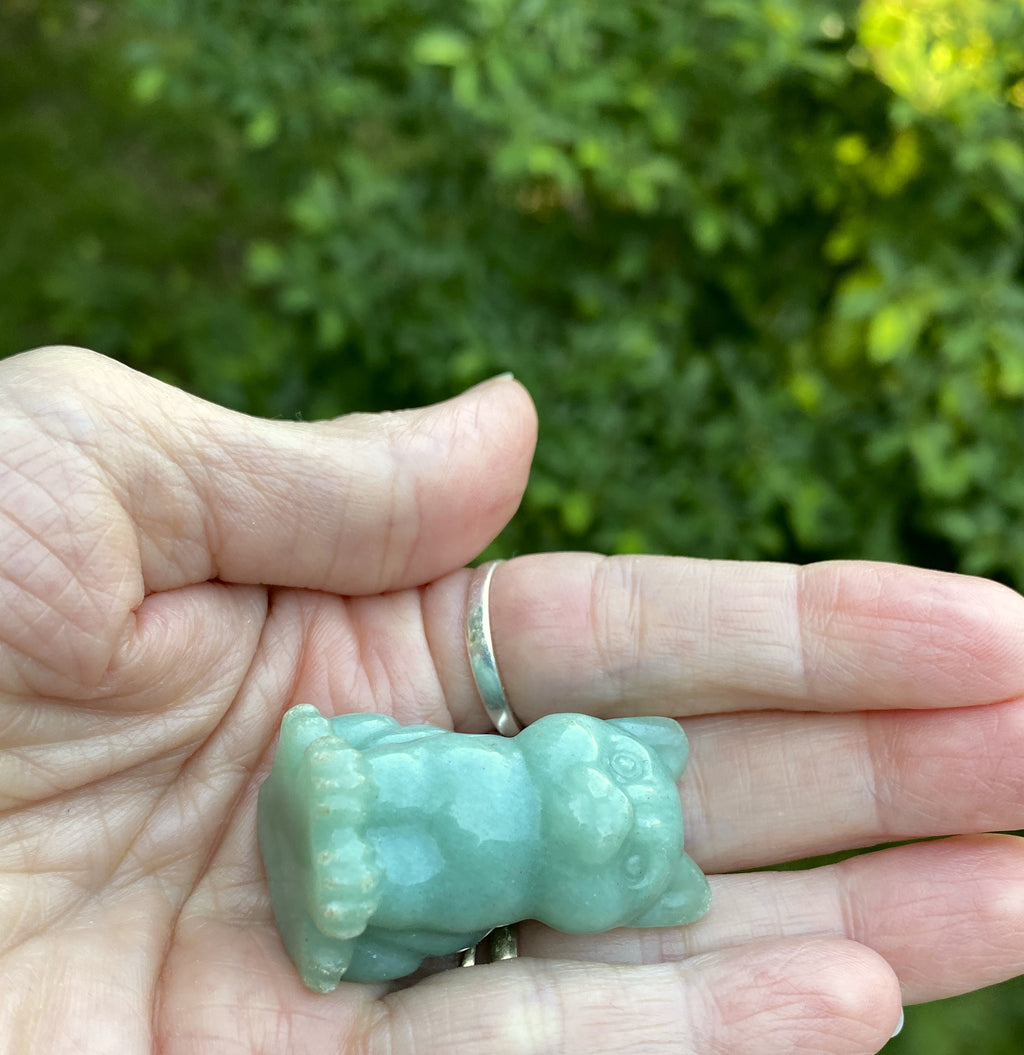 Cat Figurine Green Aventurine Abundance Healing 31619S