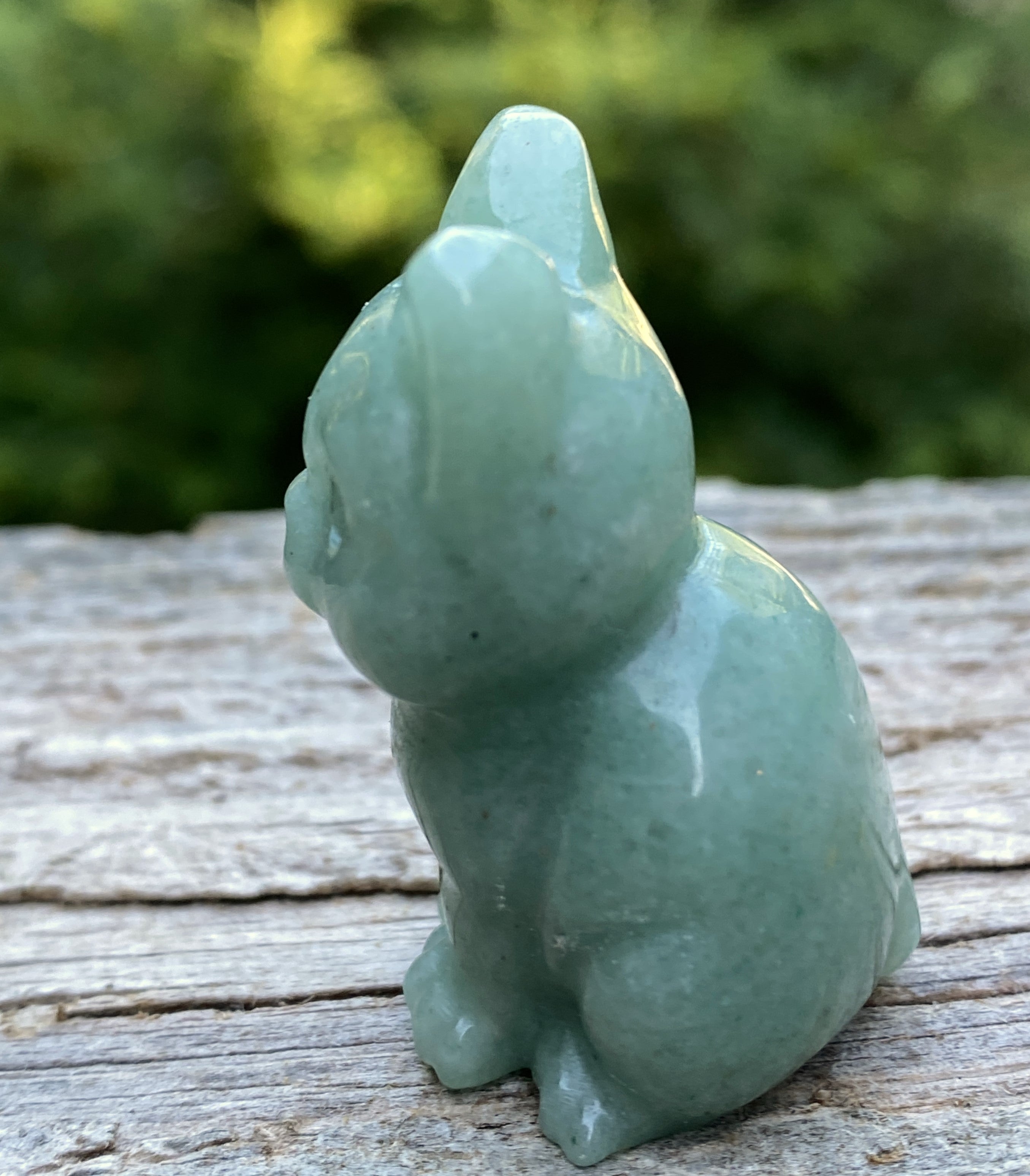 Cat Figurine Green Aventurine Abundance Healing 31620S