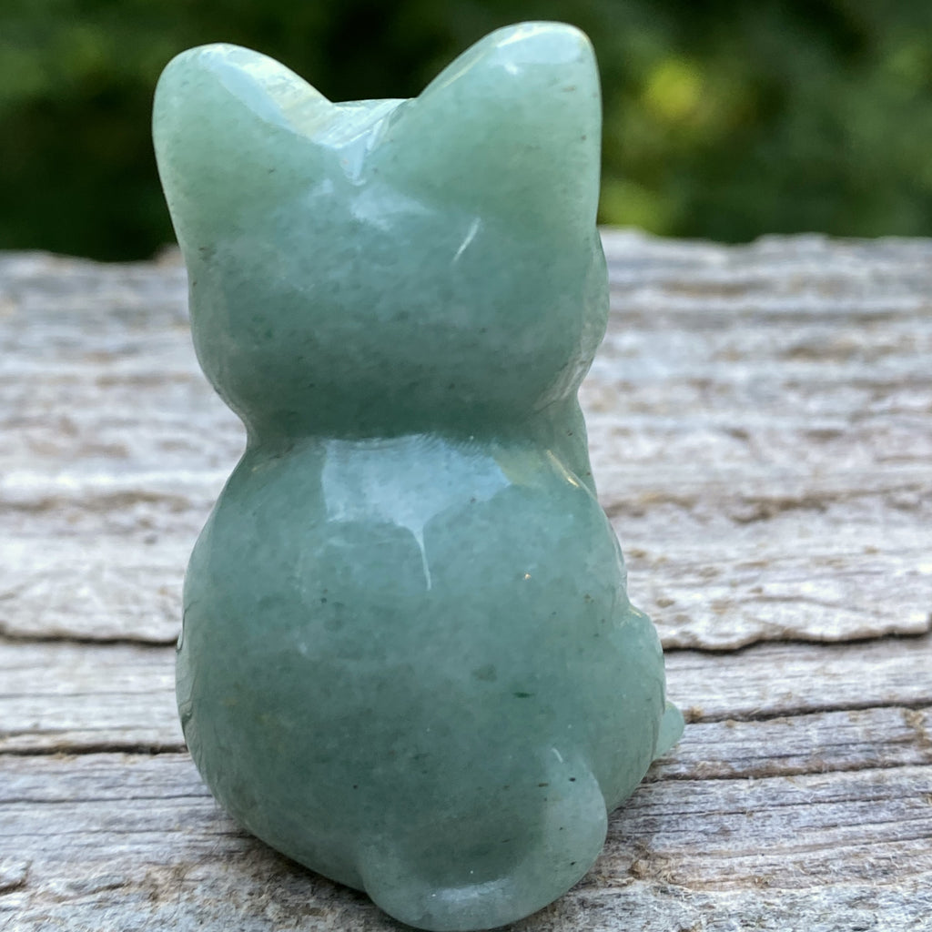 Cat Figurine Green Aventurine Abundance Healing 31620S