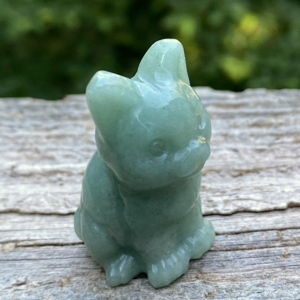 Cat Figurine Green Aventurine Abundance Healing 31620S