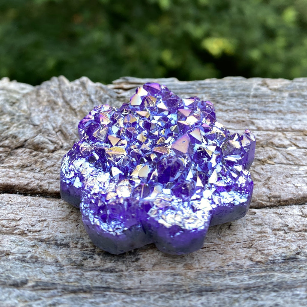 Amethyst Flower  Angel Aura Druzy  Protection Balance Intuition 31624S