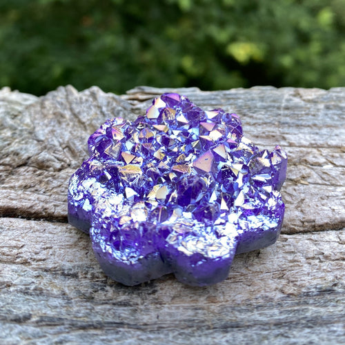 Amethyst Flower  Angel Aura Druzy  Protection Balance Intuition 31624S