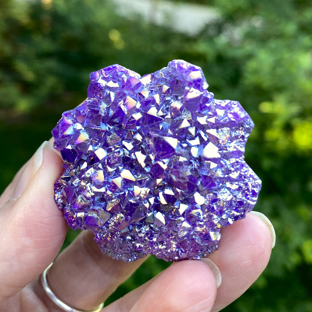Amethyst Flower  Angel Aura Druzy  Protection Balance Intuition 31624S