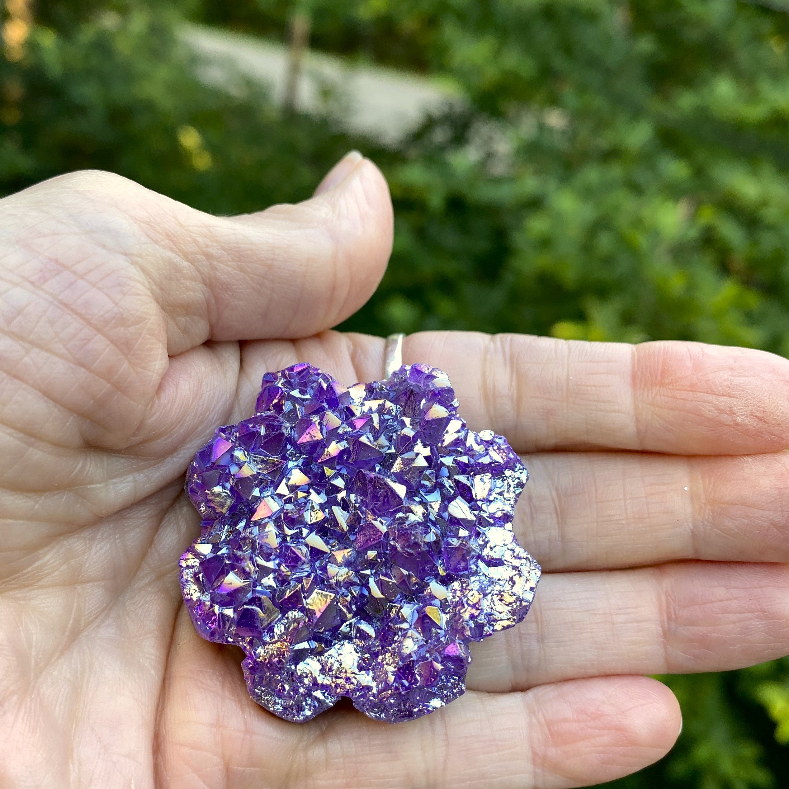Amethyst Flower  Angel Aura Druzy  Protection Balance Intuition 31624S