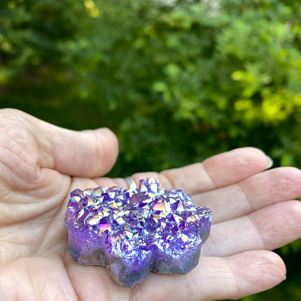 Amethyst Flower  Angel Aura Druzy  Protection Balance Intuition 31624S