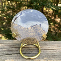 4" Picture Jasper Polished Round Plate Slab with Metal Stand | Brazil