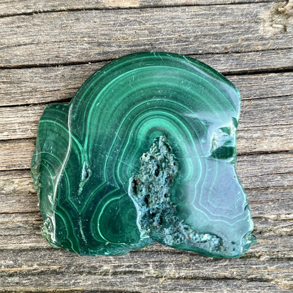 Malachite Slab  Small Palm Stone  Polished  Protection Abundance 31652S