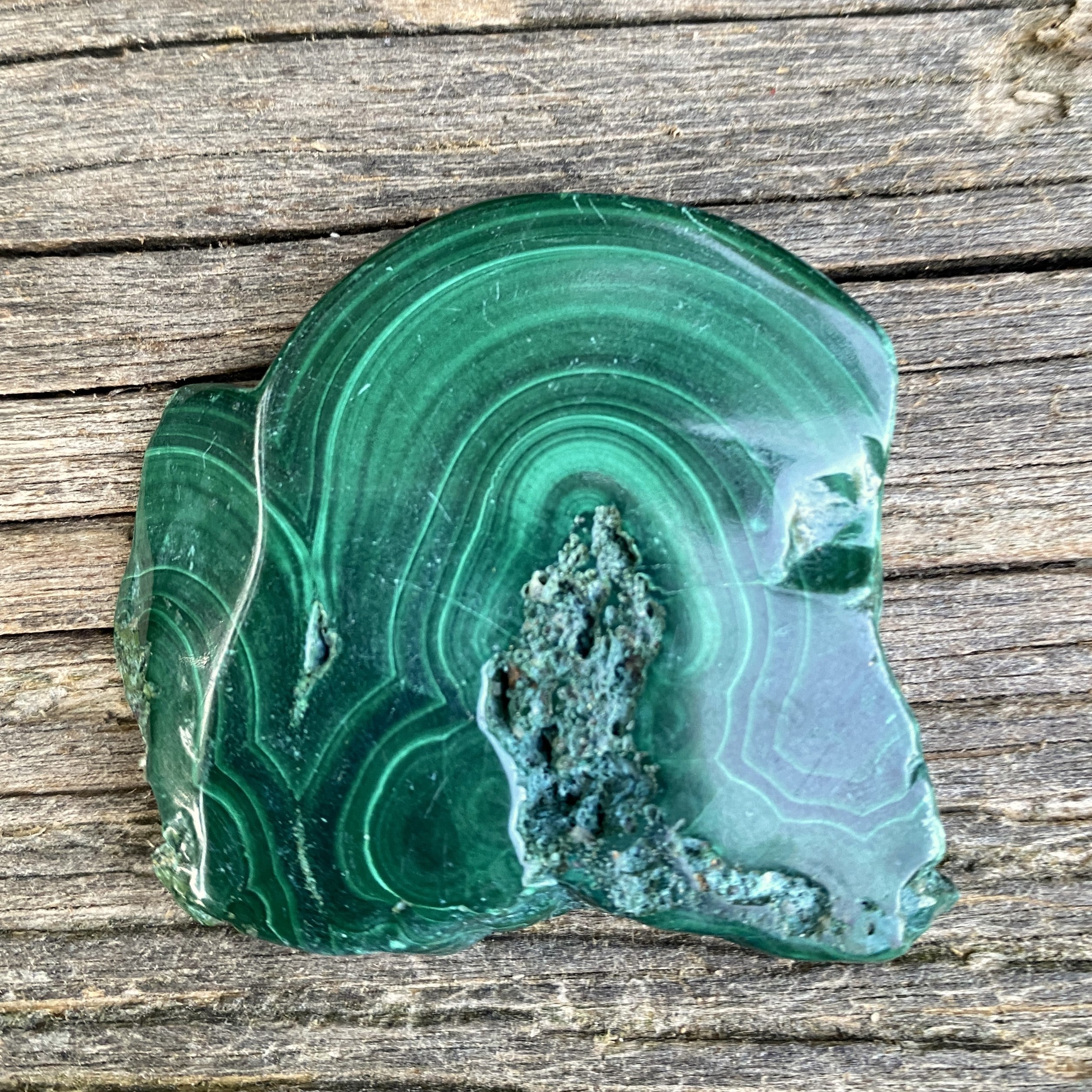 Malachite Slab  Small Palm Stone  Polished  Protection Abundance 31652S