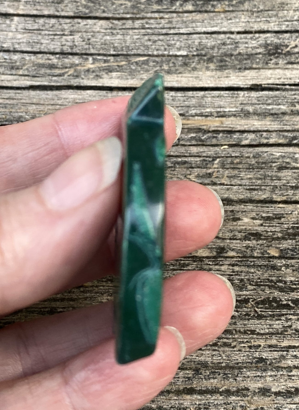 Malachite Slab  Small Palm Stone  Polished  Protection Abundance 31652S