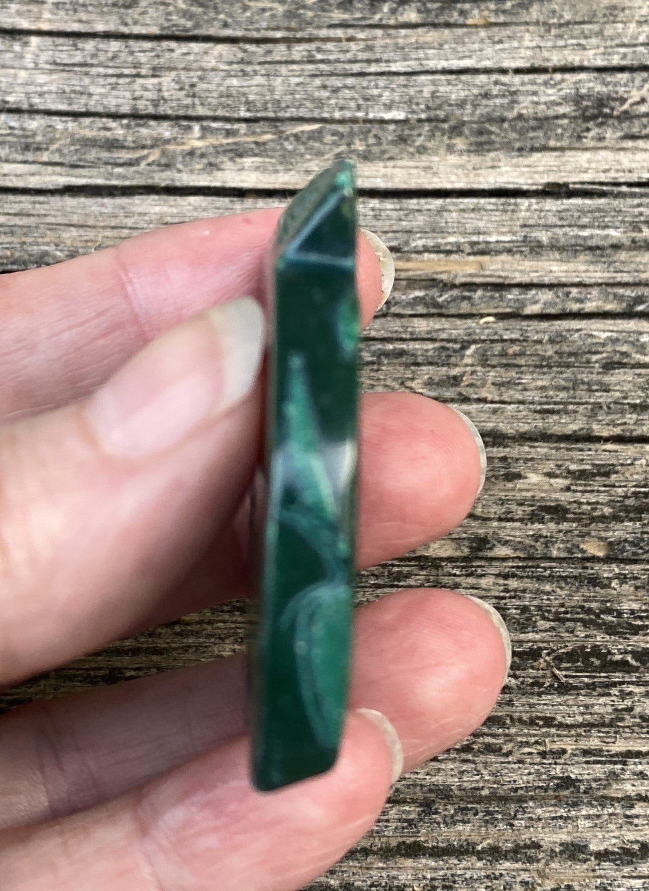 Malachite Slab  Small Palm Stone  Polished  Protection Abundance 31652S