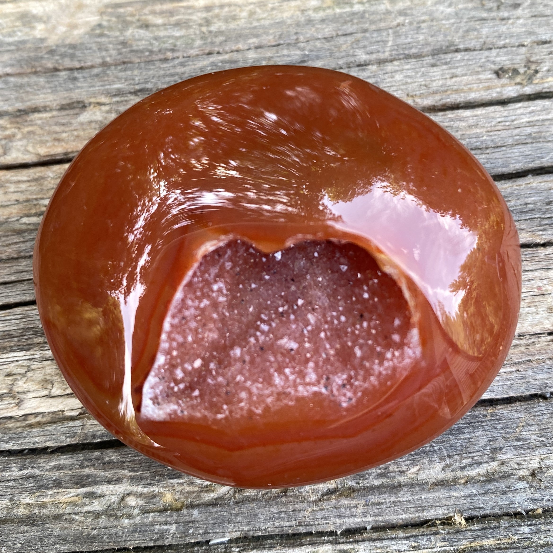 Carnelian Druzy Palm Stone  Creativity Grounding 31640S