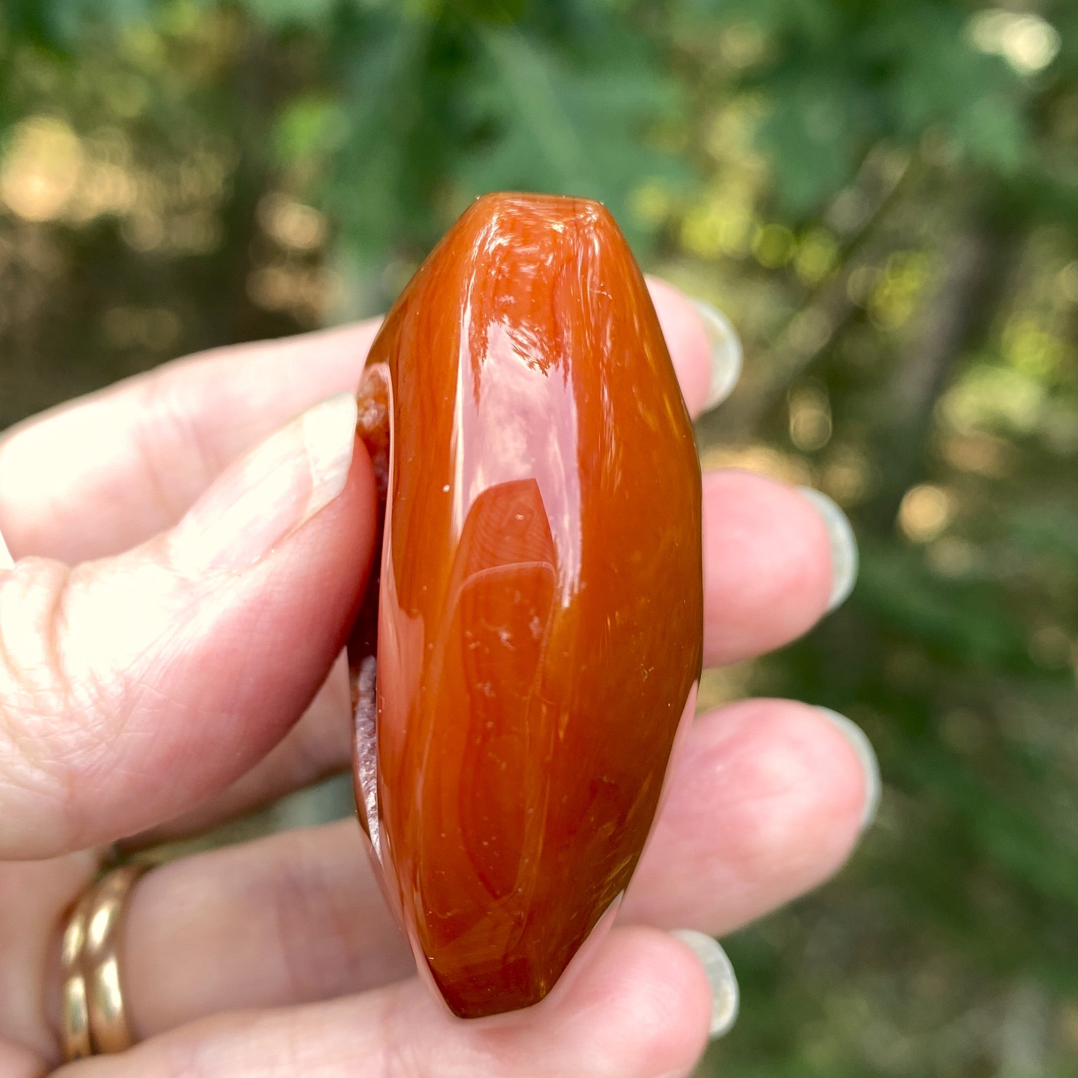 Carnelian Druzy Palm Stone  Creativity Grounding 31640S