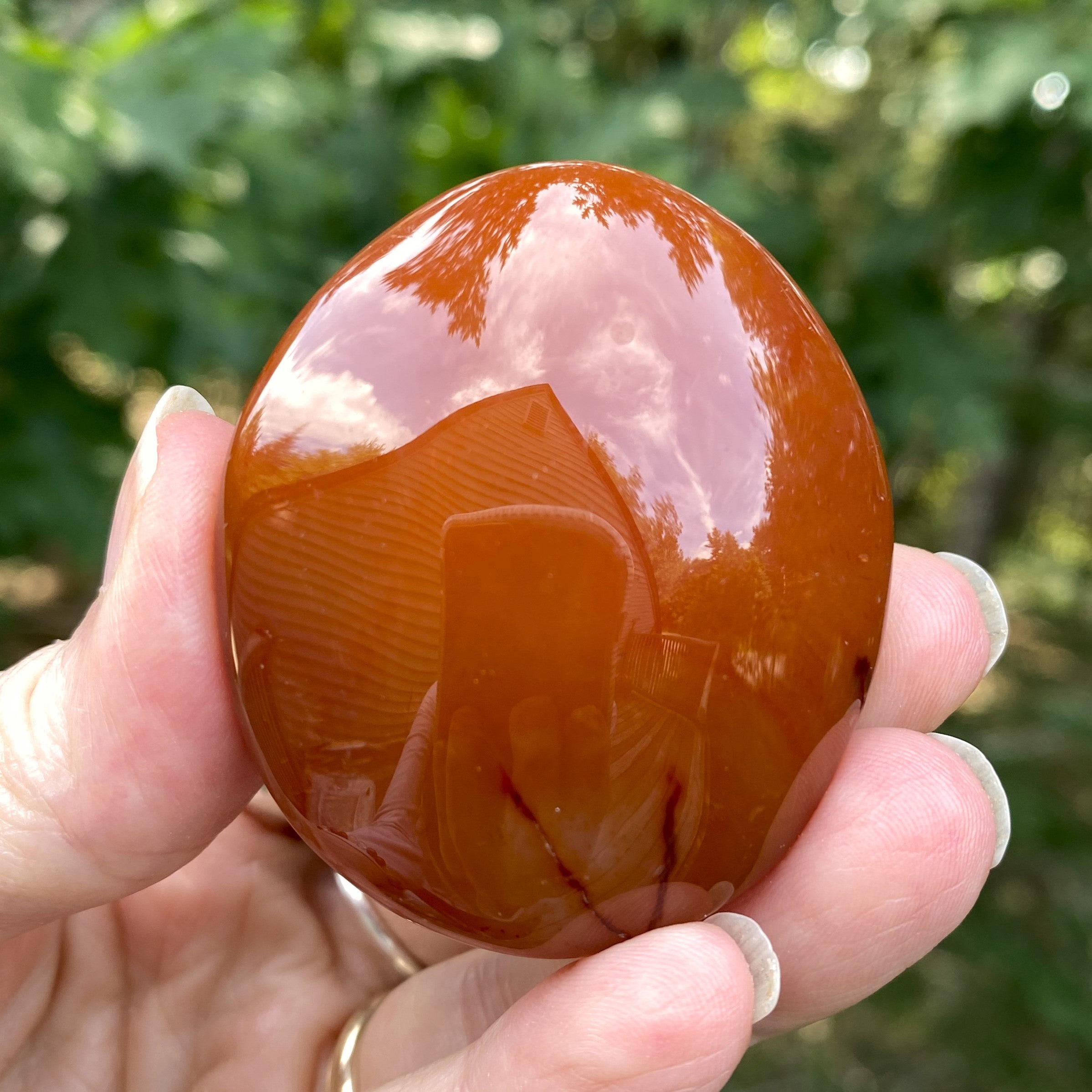 Carnelian Druzy Palm Stone  Creativity Grounding 31640S
