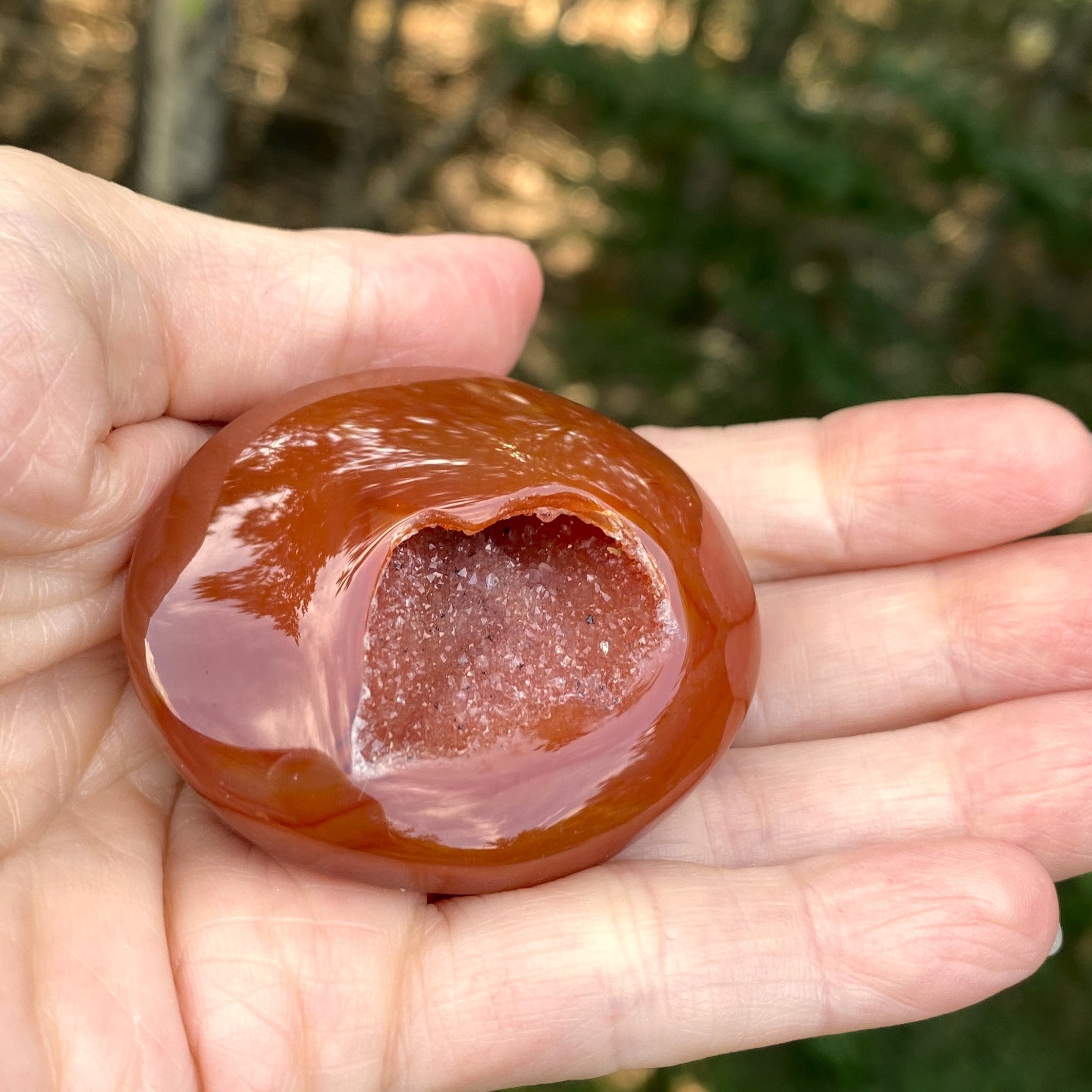 Carnelian Druzy Palm Stone  Creativity Grounding 31640S