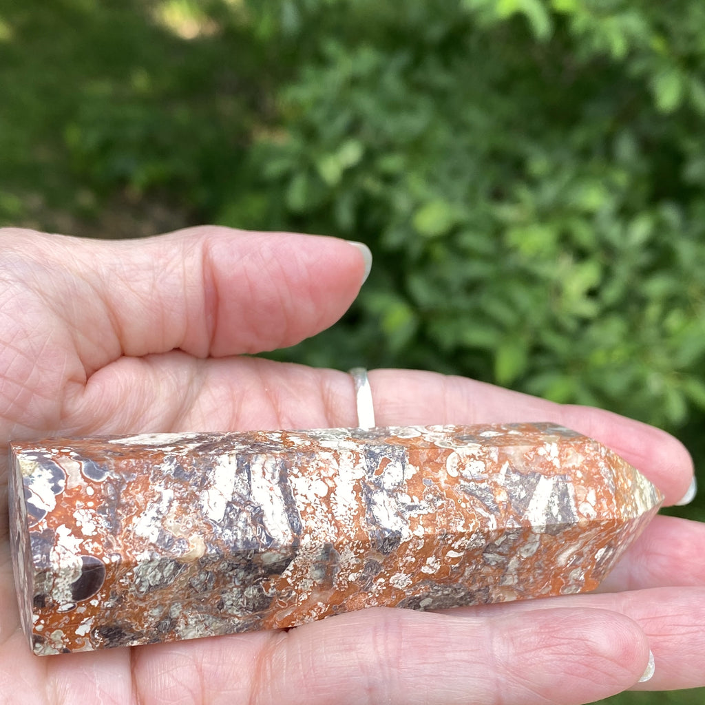 Money Agate Point Tower  Red Gray  Grounding Abundance 31650S