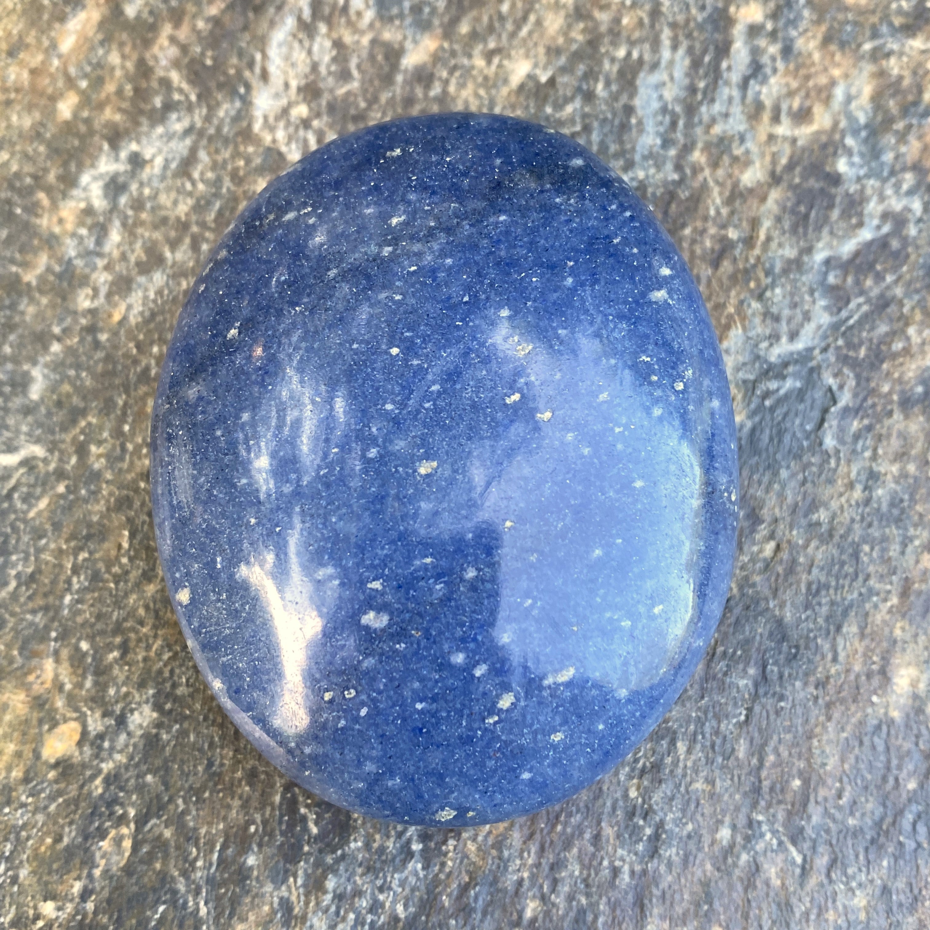 Lazulite Palm Stone  Dark Blue  Insight Intuition Harmony 31638S