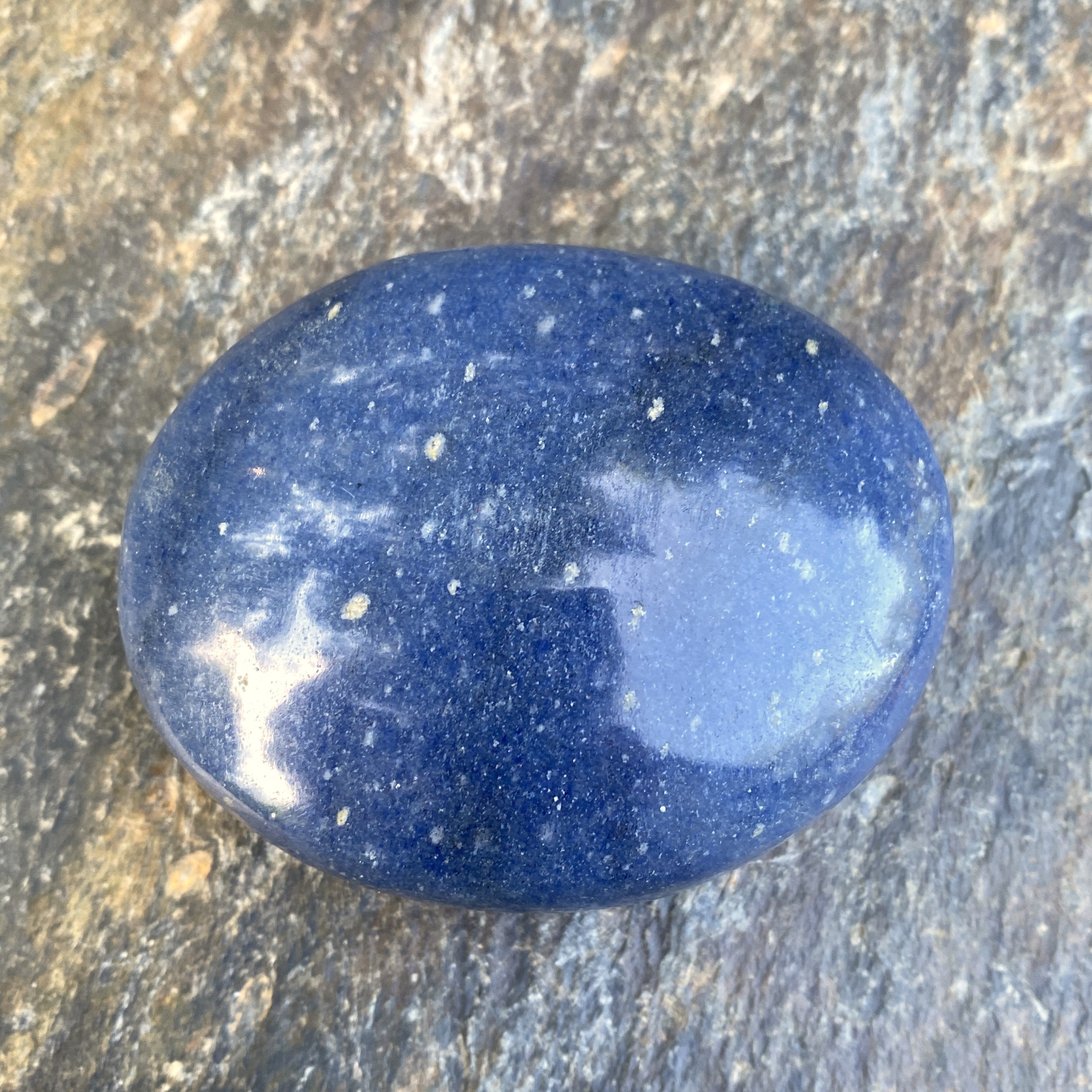 Lazulite Palm Stone  Dark Blue  Insight Intuition Harmony 31638S