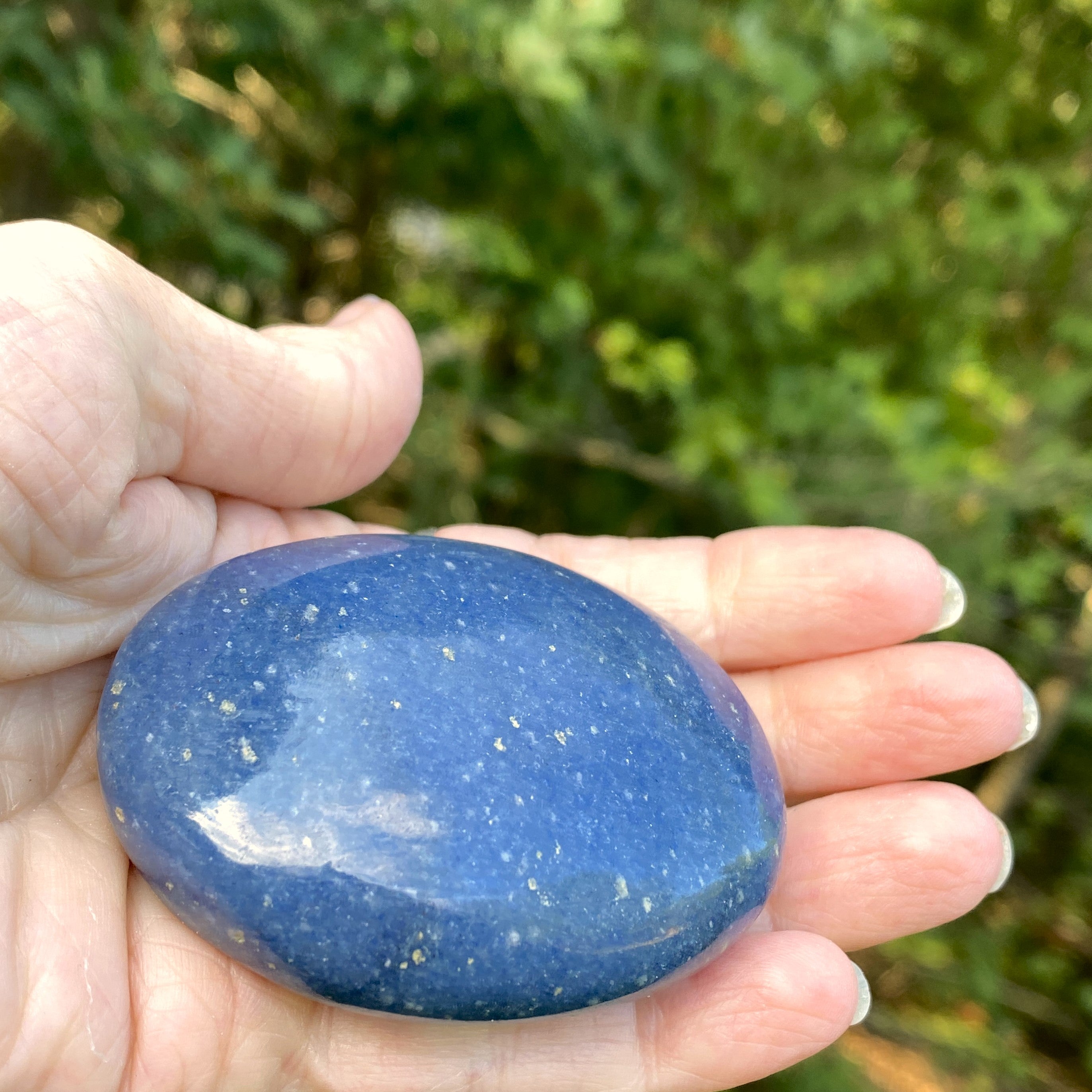Lazulite Palm Stone  Dark Blue  Insight Intuition Harmony 31638S