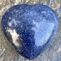 Lazulite Palm Stone  Heart  Dark Blue  Insight Intuition Harmony 31637S