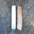 Selenite Sticks  Peach & White  Raw Rough  Healing Protection 31656S