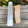Selenite Sticks  Peach & White  Raw Rough  Healing Protection 31655S
