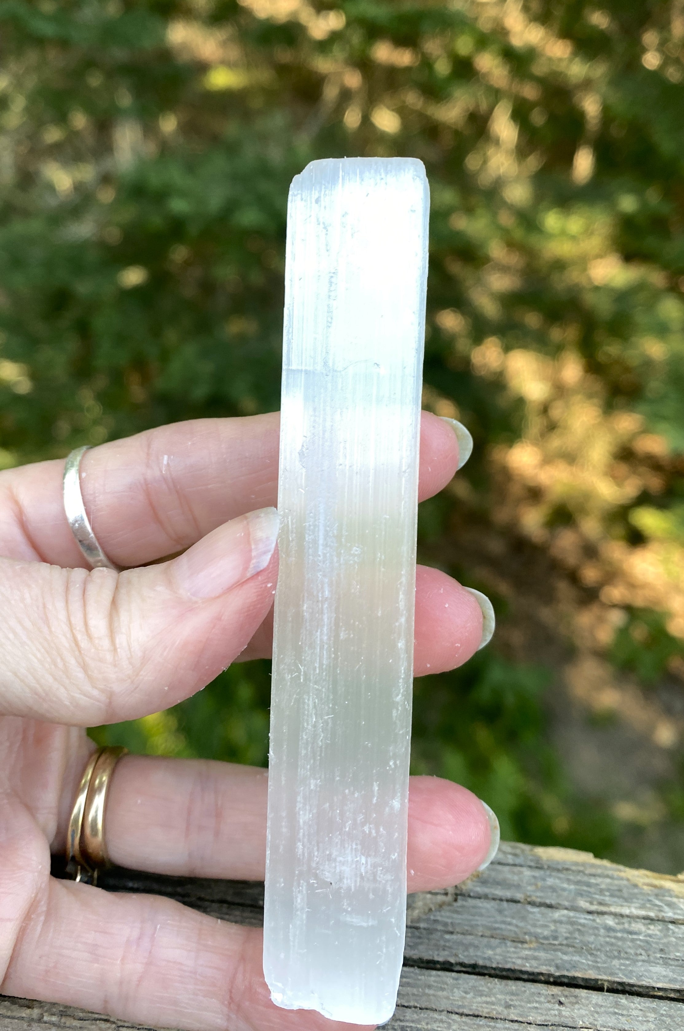 Selenite Sticks  Peach & White  Raw Rough  Healing Protection 31655S