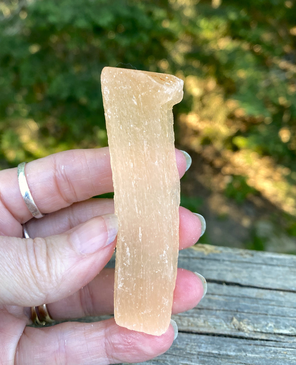 Selenite Sticks  Peach & White  Raw Rough  Healing Protection 31655S