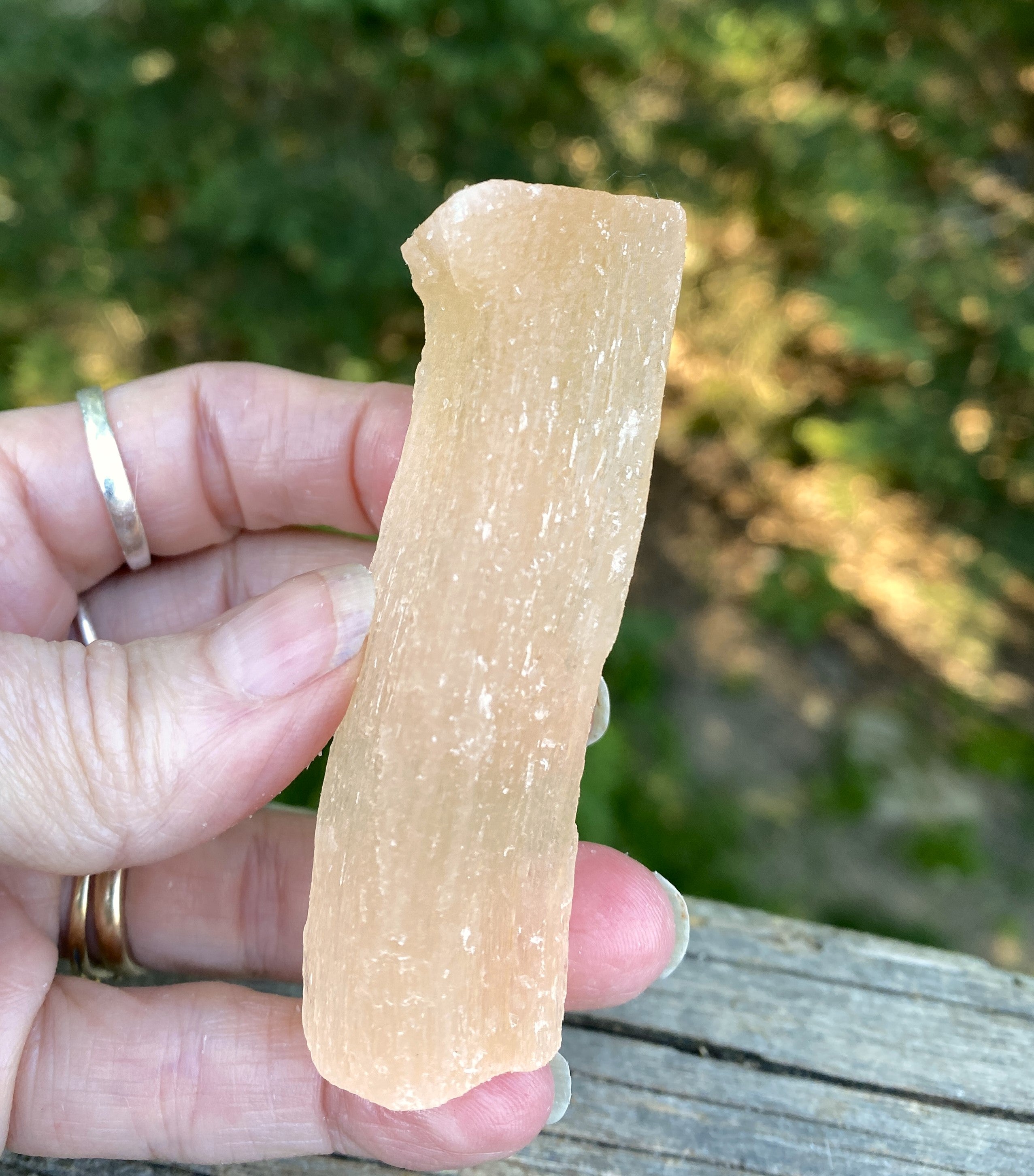 Selenite Sticks  Peach & White  Raw Rough  Healing Protection 31655S