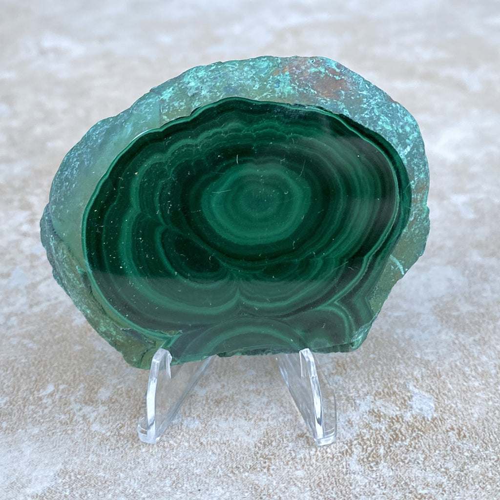Malachite Slab Stand  Small Polished  Protection Abundance 31669S