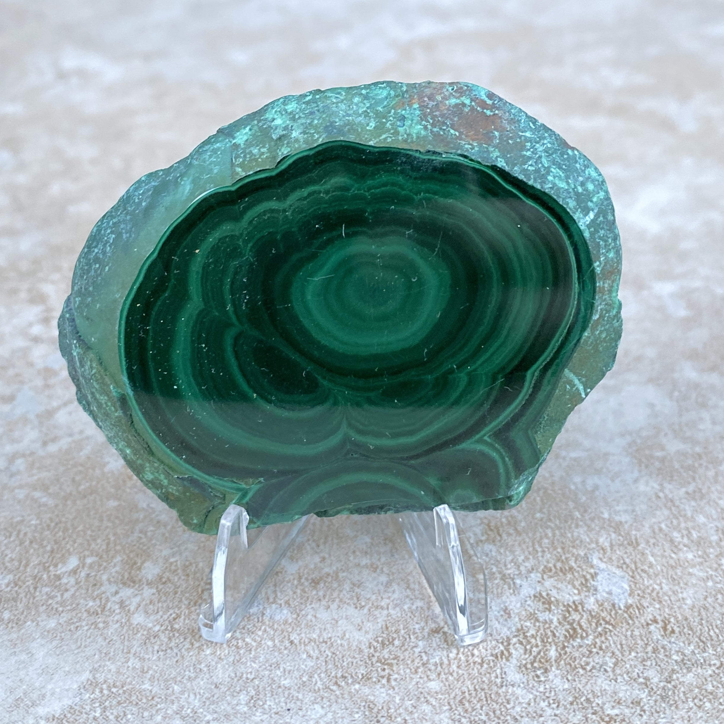 Malachite Slab Stand  Small Polished  Protection Abundance 31669S