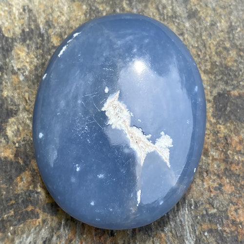 Angelite Palm Stone  Blue  Angels Intuition Communication 31646S