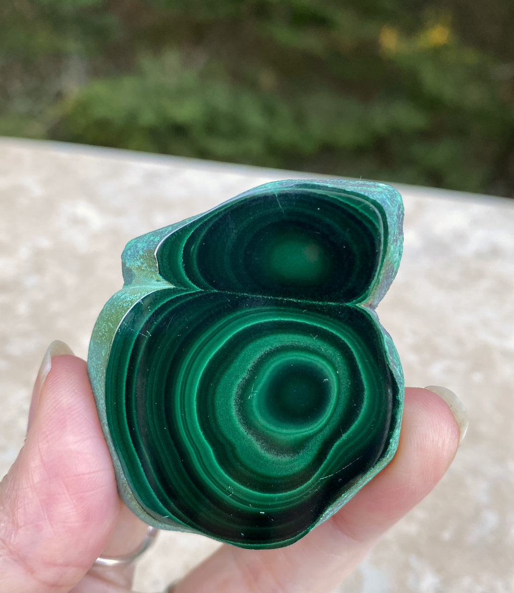 Malachite Slab  Plate + Stand  Small Polished  Protection Abundance 31670S