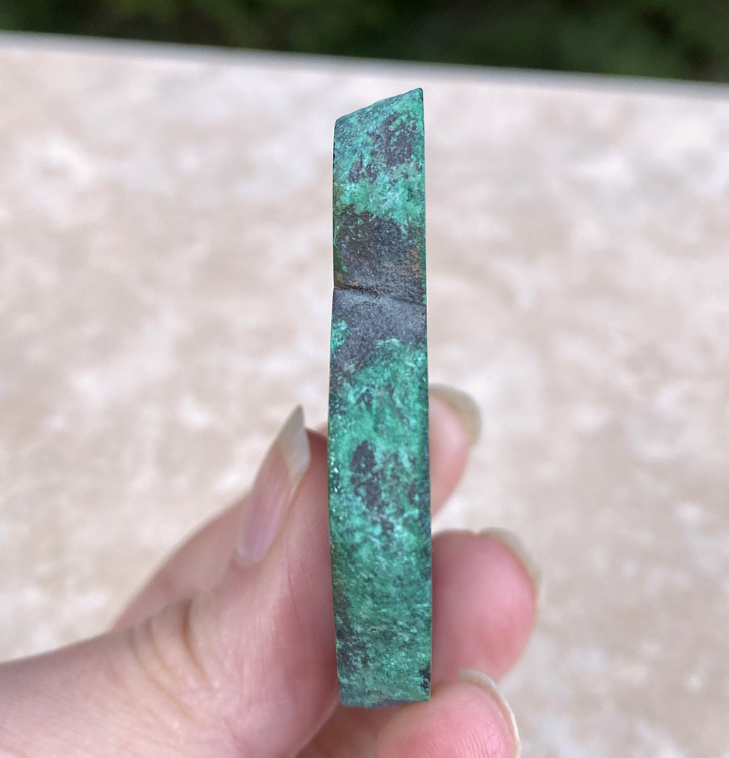 Malachite Slab  Plate + Stand  Small Polished  Protection Abundance 31670S