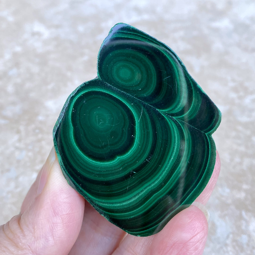 Malachite Slab  Plate + Stand  Small Polished  Protection Abundance 31670S