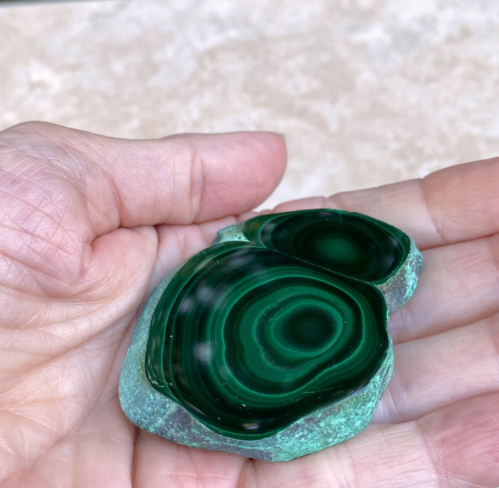 Malachite Slab  Plate + Stand  Small Polished  Protection Abundance 31670S