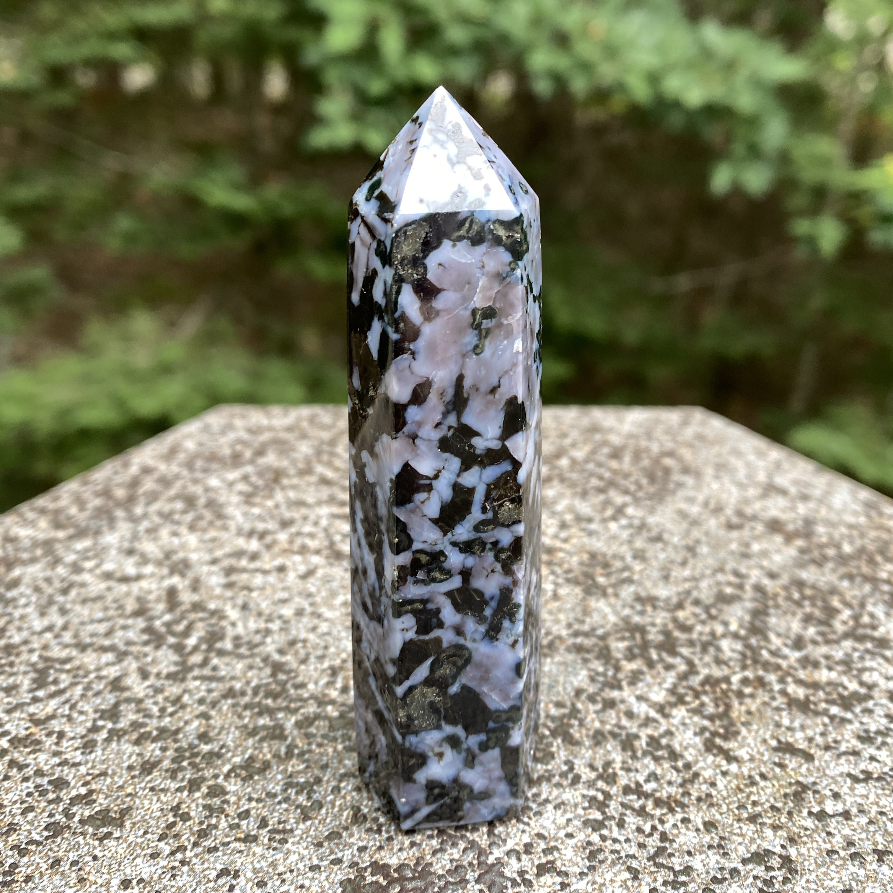 Indigo Gabbro aka Mystic Merlinite  Point Tower  Intuition Magic Indigo Gabbro aka Mystic Merlinite  Point Tower  Intuition Magic 31678S