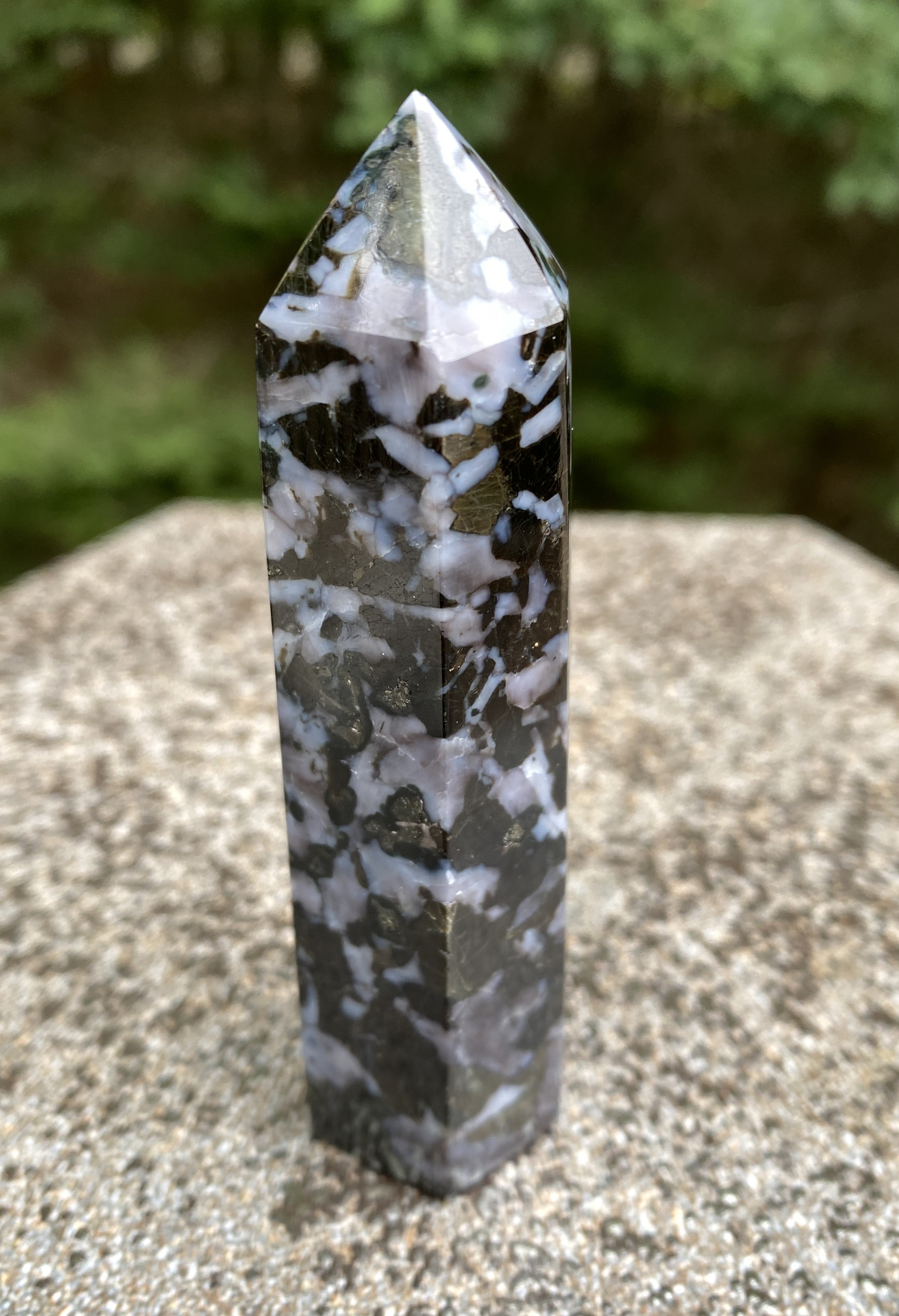 Indigo Gabbro aka Mystic Merlinite  Point Tower  Intuition Magic Indigo Gabbro aka Mystic Merlinite  Point Tower  Intuition Magic 31678S