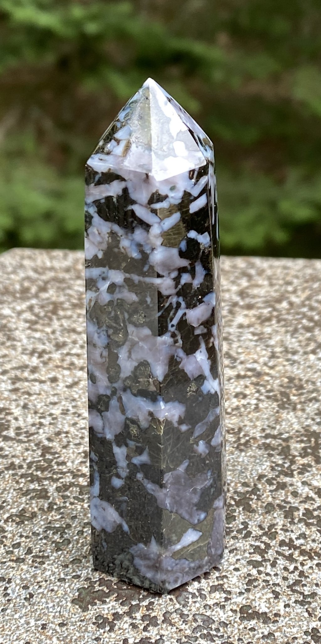 Indigo Gabbro aka Mystic Merlinite  Point Tower  Intuition Magic Indigo Gabbro aka Mystic Merlinite  Point Tower  Intuition Magic 31678S