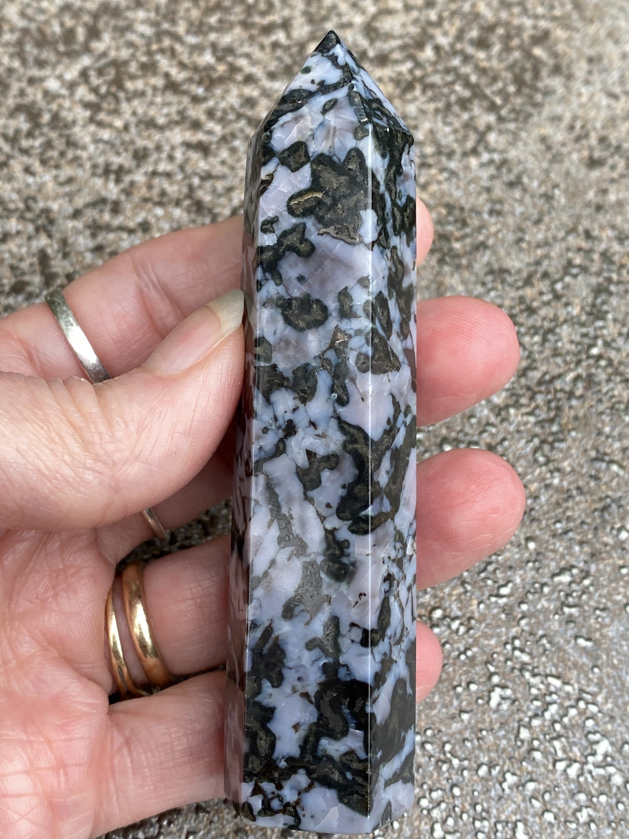 Indigo Gabbro aka Mystic Merlinite  Point Tower  Intuition Magic 31679S