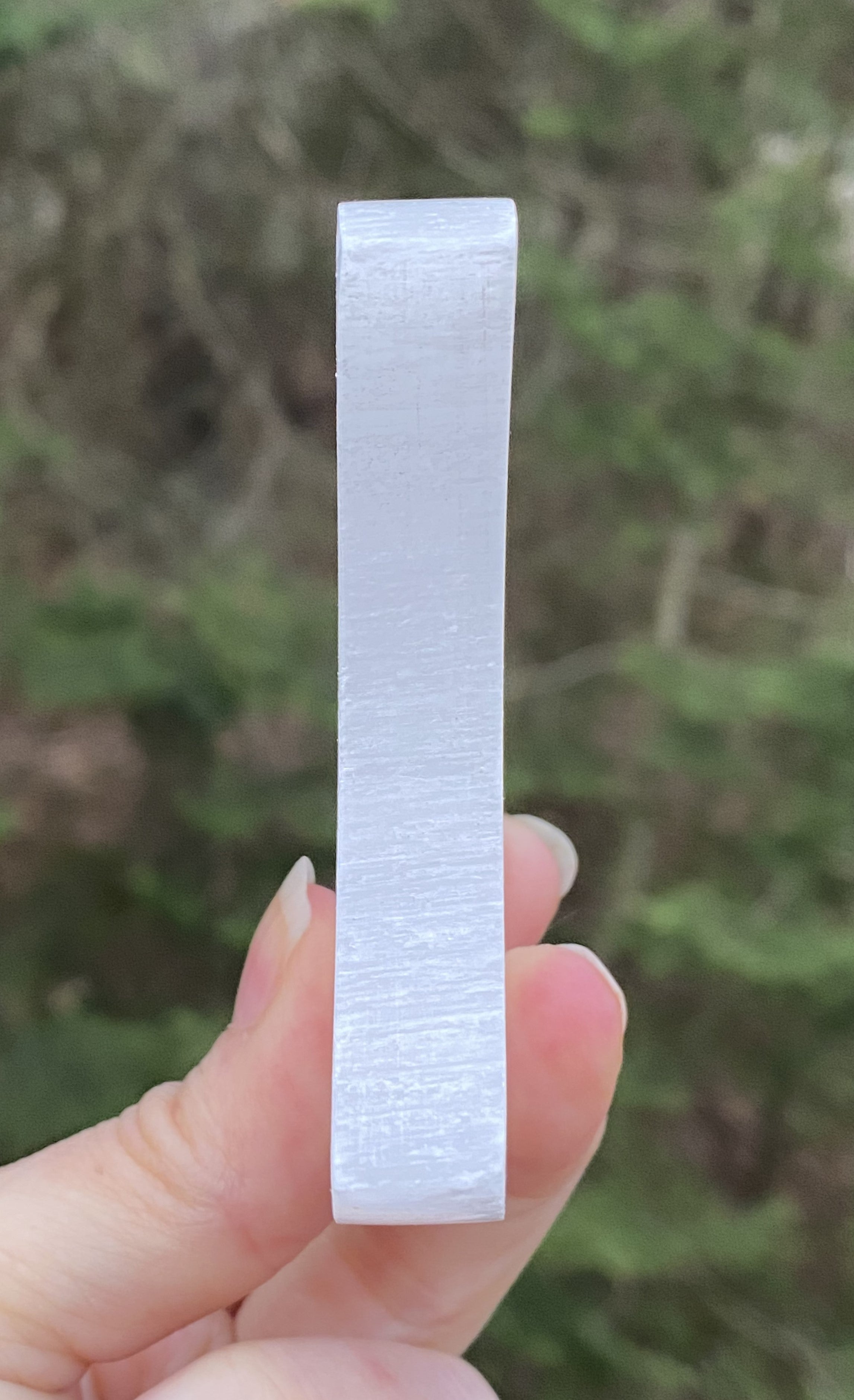 Crescent Moon White Selenite Charging Plate  Cleansing Protection 30843ETS