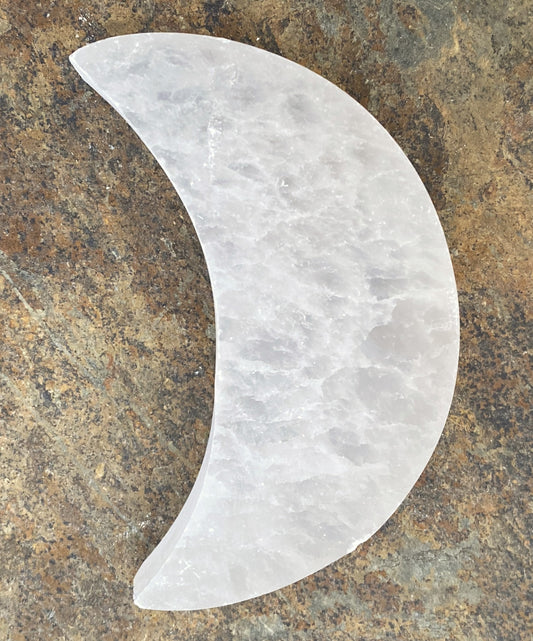 Selenite Crescent Moon  Charging Plate  Cleansing Protection 29420S