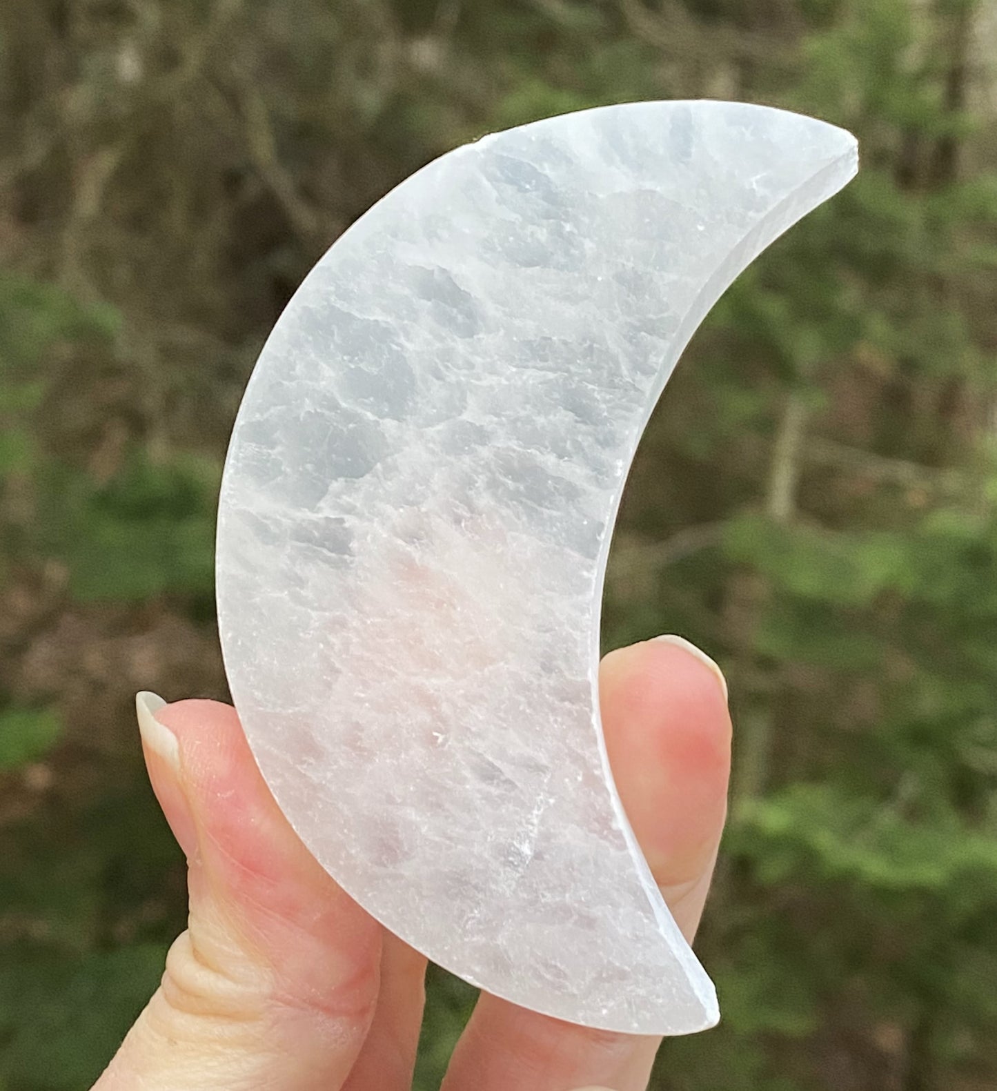 Selenite Crescent Moon  Charging Plate  Cleansing Protection 29420S